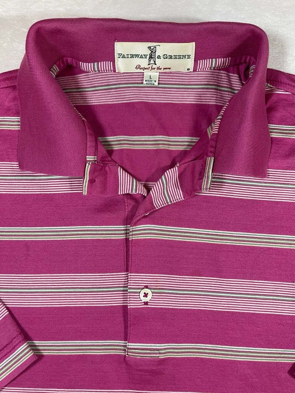 Fairway & Greene Men's Striped Performance Polo Shirt